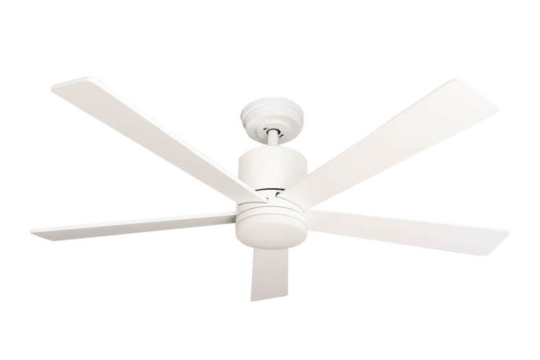 Ventilateur de plafond à économie d'énergie Pepeo Tibu 132 cm blanc avec éclairage LED et télécommande, 1323312019