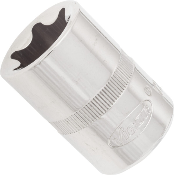VIGOR Insert de clé à douille TORX, carré creux 12,5 mm (1/2 pouce), profil TORX externe, E24, V2592N