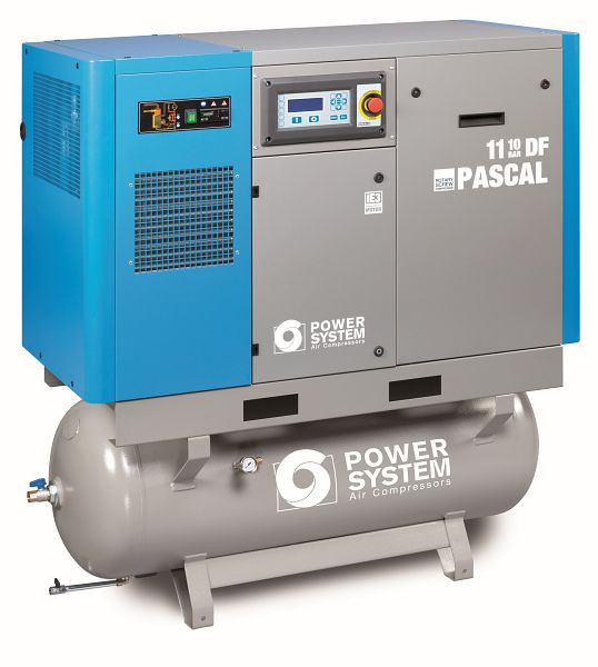 Compresseur à vis POWERSYSTEM IND industrie avec sécheur, Powersystem PASCAL 11 - 10 bar 270 L réservoir, 20140910
