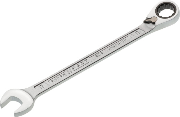 Clé mixte à cliquet Hazet, profil de traction double hexagonal externe, 17 mm, 606-17