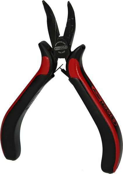 KS Tools pince à bec effilé d'ingénierie de précision, courbée, 130 mm, 500.7022