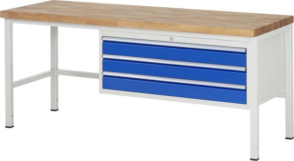 Etabli RAU série 8000 - modèle 8327, L2000 x P700 x H840-1040 mm, base système L1995 x P650 x H800-1000 mm, 03-8327A1-207B4H.11