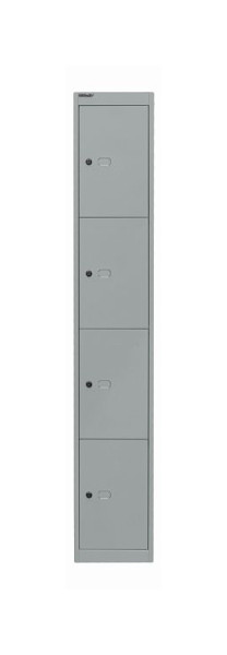 Armoire de bureau Bisley, 1 compartiment, 4 compartiments, argent, CLK124355