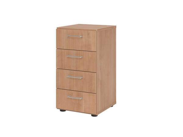 Armoire à tiroirs Hammerbacher 2OH, 4 tiroirs, BS noyer/noyer, 40 x 41,7 x 74,8 cm, 4 tiroirs, poignée en métal, V924S4/N/N/BS