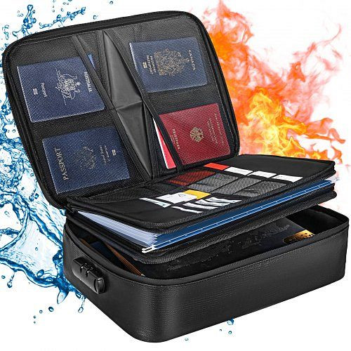 VEVOR – boîte à documents étanche et ignifuge, 360x270x105mm, sac d'argent ignifuge, portefeuille Portable XSFHW14210641H7Q1V0