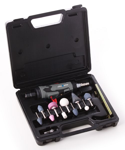 Jeu de meuleuses droites AEROTEC en coffret 3 + pince de 6 mm, 200656