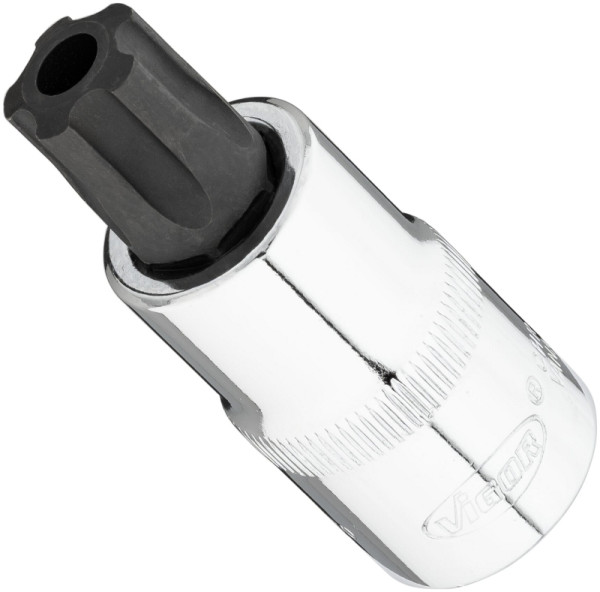 Embout de tournevis VIGOR TR-Plus, carré 12,5 mm (1/2 pouce), profil interne 5 étoiles avec tenon, T60+H, V7055-IPR60