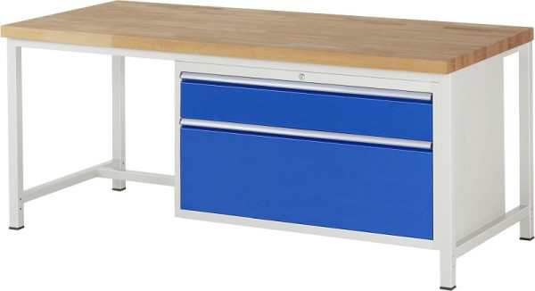 Etabli RAU série 8000 - modèle 8356, L2000 x P900 x H840-1040 mm, base système L1995 x P850 x H800-1000 mm, 03-8356A1-209B4H.11