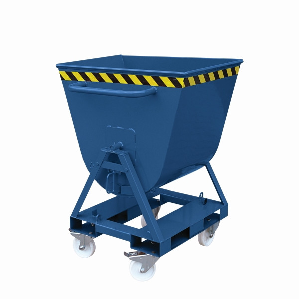 Benne basculante industrielle Eichinger, basculement sur 2 côtés, accessible des 4 côtés, 500 kg, 300 litres bleu gentiane, 20670400000097