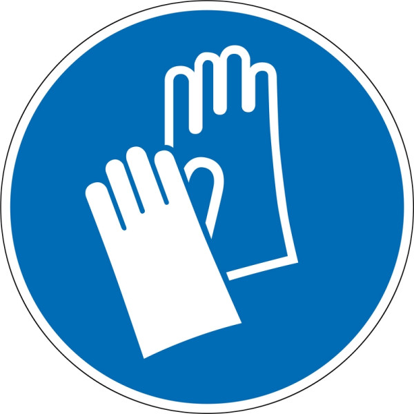 Panneau obligatoire Eichner "Utilisez une protection des mains", O 20 cm, aluminium gaufré, épaisseur 0,4 mm, 9225-11094-020