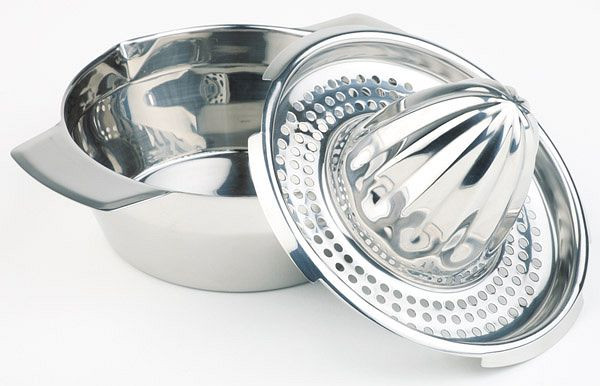 Presse-citron APS, Ø 12 / 17 cm, hauteur : 10,5 cm, inox 18/8, finition brillante, 2 parties, 0,35 litre, 71431