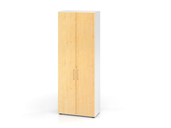 Armoire combinée Hammerbacher 968T6, 6 OH, corps : blanc / façade : érable, 80 x 42 x 215,4 cm (LxPxH), V968T6/W/3/BS
