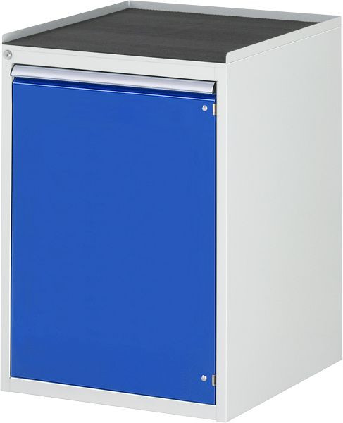 Armoire à tiroirs RAU série 7000, L580xP650xH825mm, porte battante H720mm, support métallique avec bord roulant sur 3 côtés et tapis antidérapant, 03-L5.12AR-MT.11