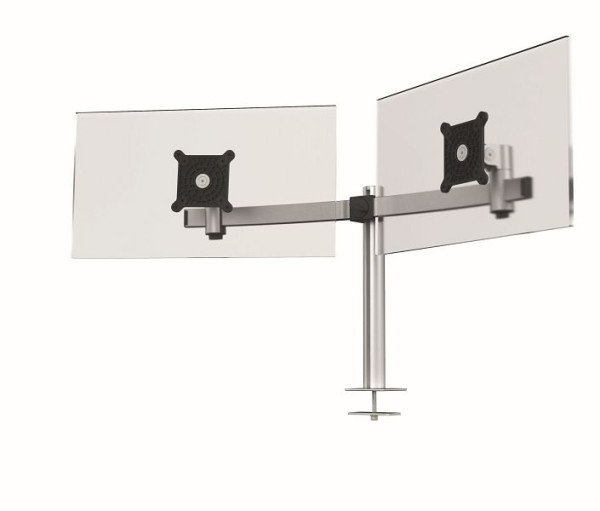 Support d'écran DURABLE pour 2 écrans, traversée de table, argent, 508623