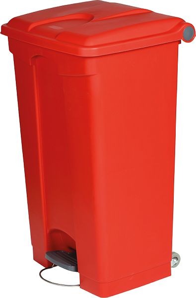 Poubelle à pédale Orgavente monochrome de PP, rouge, HxLxP 820x500x412 mm, 90 litres, SO-1290-RED