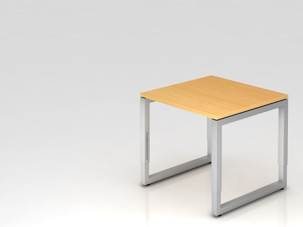 Bureau Hammerbacher O-foot carré 80x80cm hêtre, forme rectangulaire avec plateau flottant, VRS08/6/S