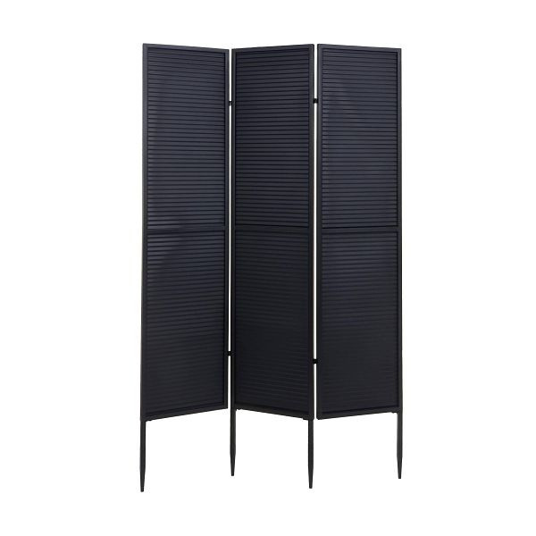 Paravent de jardin Mendler HWC-J14, écran de confidentialité pour cloison de séparation, métal 200x121cm, noir, 75224