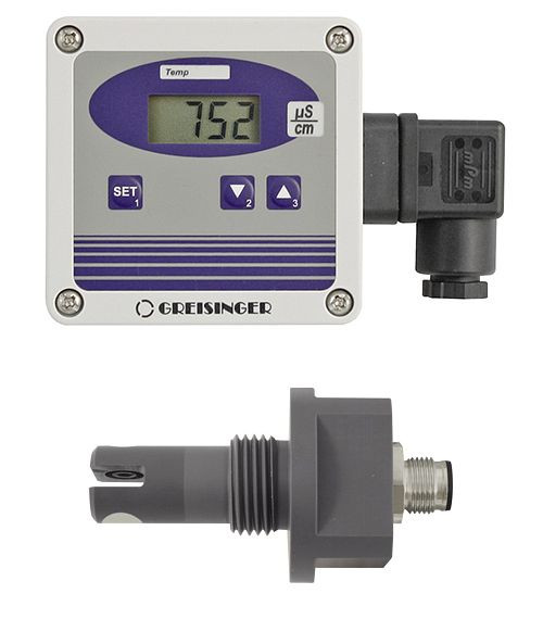 Transmetteur de conductivité Greisinger GLMU 400 MP-SWP avec cellule de mesure à 4 pôles, 607821