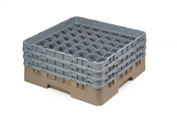 Panier de lavage Cambro 49 compartiments Camrack® 17,4 cm beige, lot de 3, 49S638184