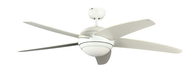 Ventilateur de plafond Pepeo Melton blanc 132 cm avec éclairage et télécommande, 1341201033
