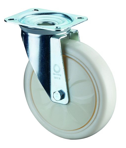 Rouleau de transport BS rollers, largeur de roue 50 mm, Ø roue 200 mm, capacité de charge 300 kg, bande de roulement/corps de roue en plastique, roulements à billes, L400.B15.201