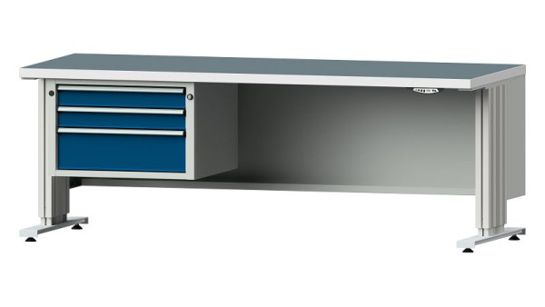 Établis ANKE table de travail LIFT avec sous-structure, modèle 623 VL, 2000 x 800 x 740-1140 mm, RAL 7035/5010, UBP 40 mm, 405.372