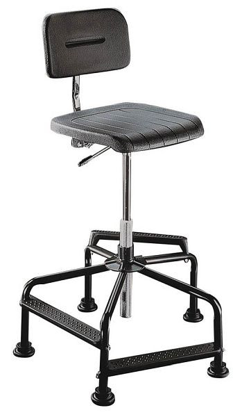 Chaise de travail Bedrunka+Hirth en hêtre, réglable en hauteur, dossier inclinable, hauteur d'assise 480 - 880 mm, 05.96.20