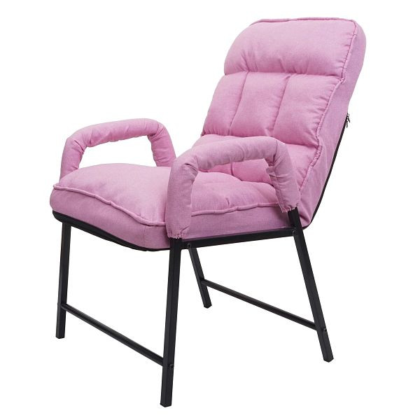 Chaise de salle à manger Mendler HWC-K40, chaise rembourrée, dossier chargeable 160 kg métal réglable, tissu/textile rose, 92135