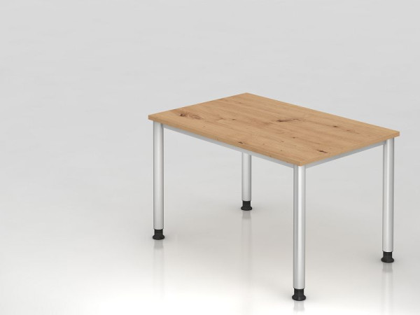Bureau Hammerbacher HS12, 120 x 80 cm, plateau : chêne noueux, épaisseur 25 mm, chant ABS 2 mm, forme rectangulaire, VHS12/R/S