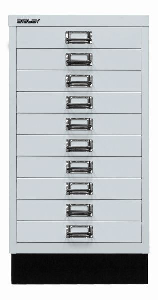 Bisley MultiDrawer™, série 29 avec base, DIN A3, 10 tiroirs, gris clair, L29A310S645