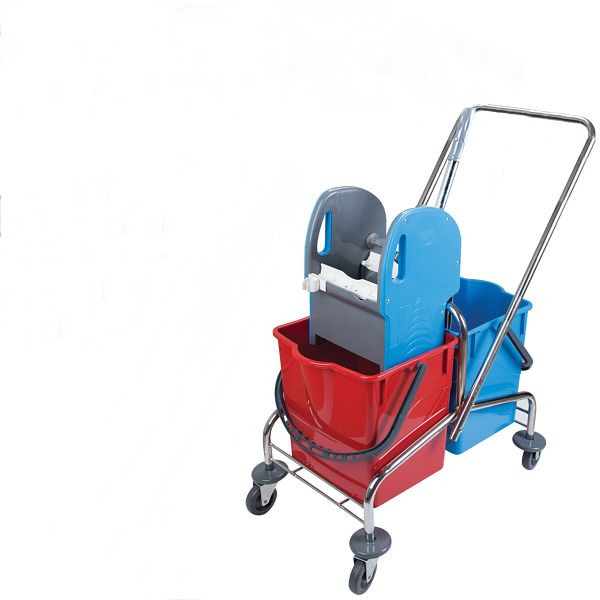 RMV CLEAN chariot de ménage/chariot double 2 x 18 litres, chromé, RMV10.005