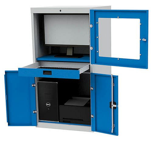 Armoire informatique fixe Bedrunka+Hirth, nombre de tiroirs : 1, nombre de portes battantes : 2, dimensions en mm (LxPxH) : 680 x 736 x 1319, 04.118.002