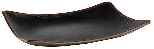 Plateau APS -MARONE-, 32,5 x 23,5 cm, hauteur : 4,5 cm, mélamine, noir, avec bord marron, 84119