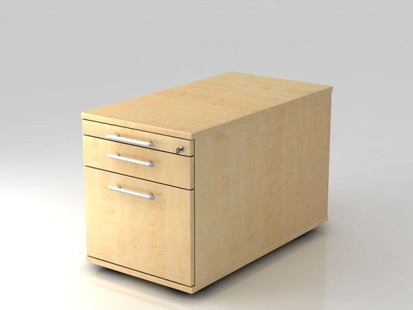 Conteneur roulant Hammerbacher 80cm, 1 tiroir, 1 HR, poignée de garde-corps verrouillable érable, 42,8x51,2x80 cm, 1/2/6 HE, VTC20/3/3/RE