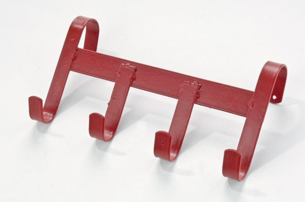 Porte-bridon Growi, avec 4 crochets et support, à suspendre, métal, couleur : rouge, 10050667