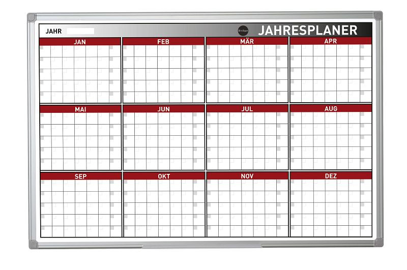 Agenda 12 mois magnétique Bi-Office Earth avec cadre en aluminium 60x90cm, GA03133790