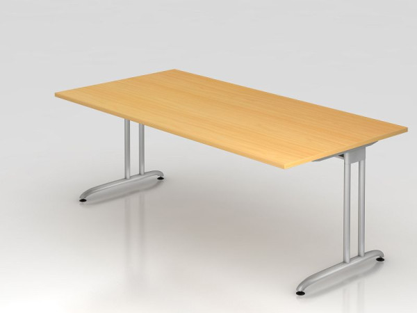 Bureau Hammerbacher pied C 200x100cm hêtre, hauteur de travail 72 cm, VBS2E/6/S