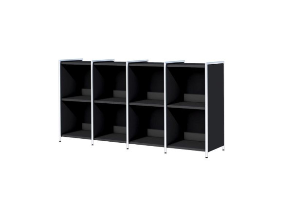 Buffet étroit Kerkmann, 3 x buffets supplémentaires étroits, comme étagères à compartiments, ouvert pour 2 OH, Artline, L 1580 x P 380 x H 780 mm, anthracite, 13795313