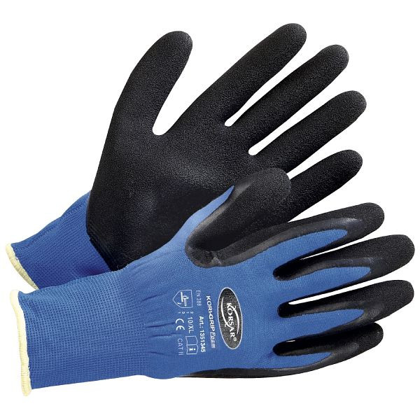 Korsar Kori-Grip Foam bleu-noir, paquet de 12 paires, taille: 10, 1351345010
