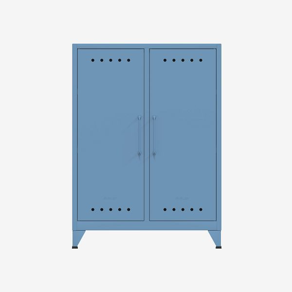 Buffet central Bisley Fern, avec deux étagères fixes, bleu (605), FERMID605