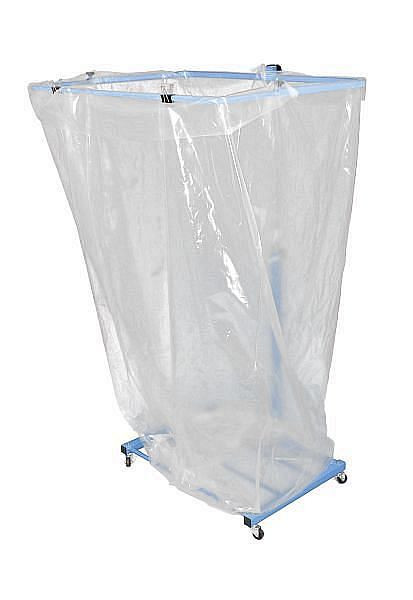 Collecteur de recyclage Renner grand volume VARIO, mobile, largeur 1100 mm x profondeur 640 m, bleu clair, adapté aux sacs à soufflets 2500 L, 8029-00