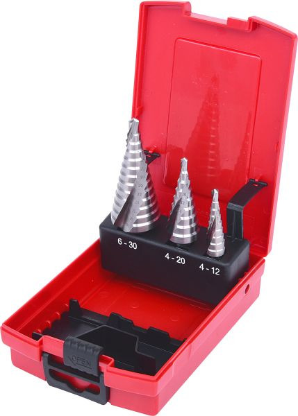 KS Tools HSS Co jeu de forets étagés 5, cassette en plastique 3 pièces, 330.2414