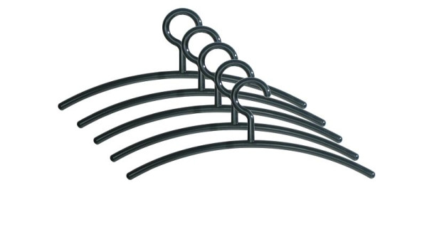 Cintre en plastique Kerkmann, Ø 16, L 430 x H 190 mm, noir, lot de 5, 39600415