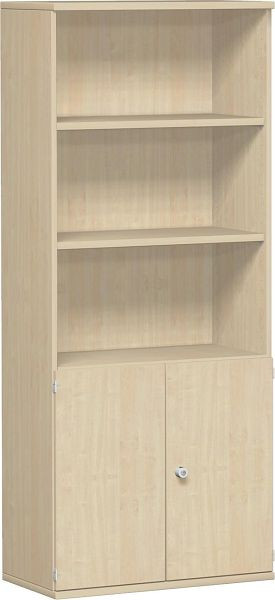 armoire modulaire geramöbel 1.+2. Portes en bois hauteur dossier, verrouillables, 3.-5. Étagère hauteur dossier, 3 étagères décoratives, 800x425x1920, érable/érable, N-10M50829-AA