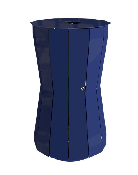 Poubelle sur pied Renner d'environ 80 L au design élégant, galvanisée à chaud et revêtement par poudre, bleu cobalt, 7098-00PB 5013