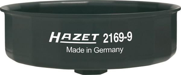 Clé pour filtre à huile Hazet, 6 pans mâle 24 mm, carré creux 12,5 mm (1/2 pouce), profil extérieur 15 pans, 2169-9