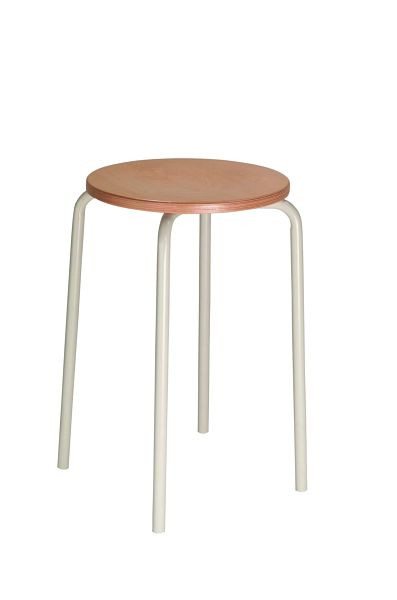 Tabouret empilable Lotz, assise hêtre ø 350 mm, hauteur assise 500 mm, structure gris clair, 3250.22