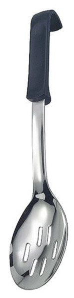 Cuillère de service APS perforée, longueur environ 34 cm, acier inoxydable, manche ergonomique antidérapant, 00664