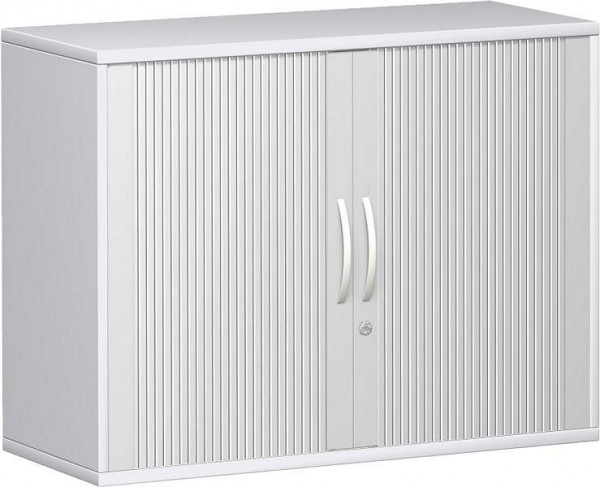 Armoire à volets roulants croisés à ajouter geramöbel 1 étagère décorative, avec pieds réglables, verrouillable, 800x425x720, argent/blanc, N-10Q7210-SW