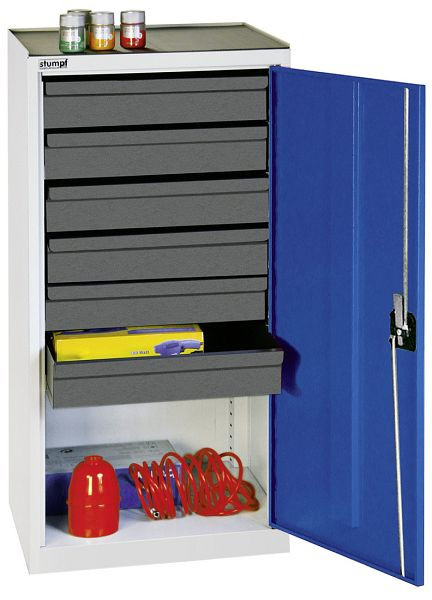 armoire à outils et matériaux contondants série 3000, 7035/5010, 6 tiroirs 100 mm, 3001674